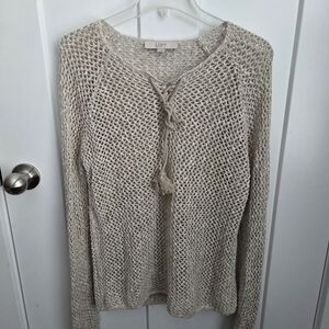 LOFT Women's Beige Knit Sweater